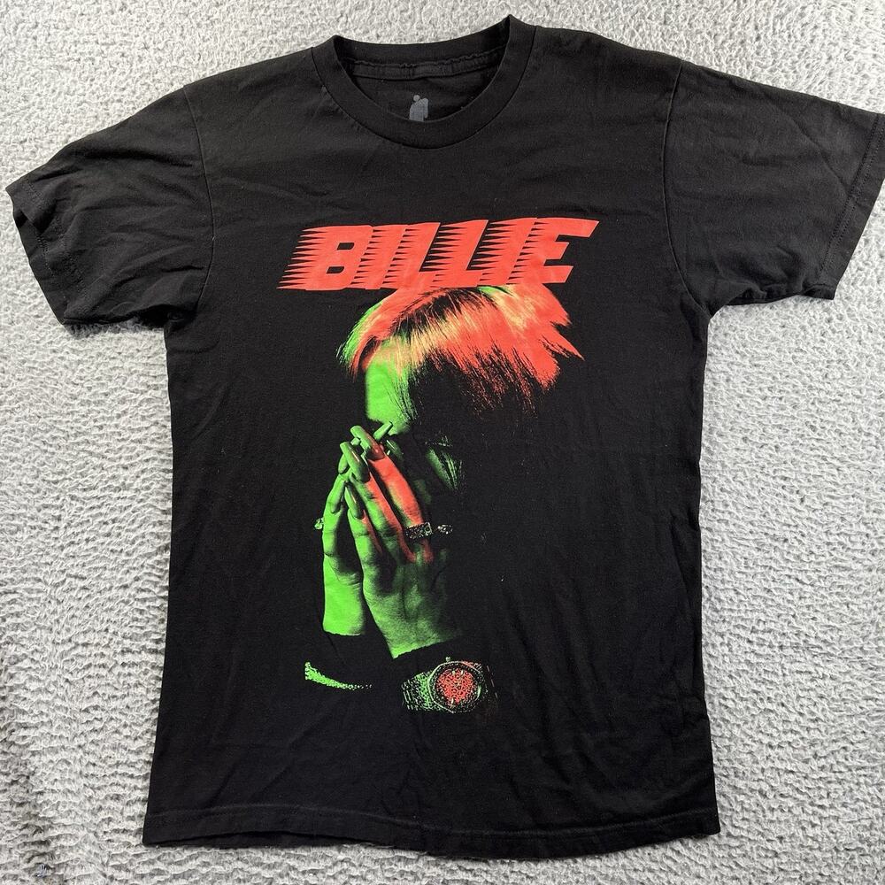Billie Eilish T-Shirt Adult Medium M Black Green Red Graphic 2020 Lash Music LLC